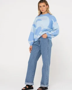 Best Sale Oceano Oversize Crew Neck Knit Womens Knitwear