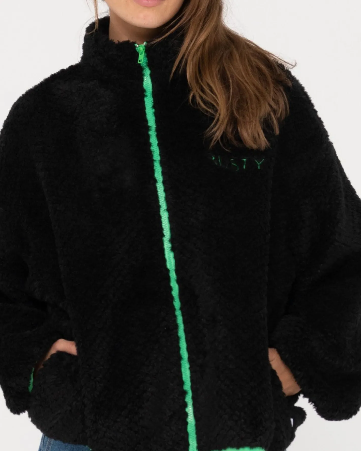 New Ollie Sherpa Zip Through Fleece Womens Hoodies & Fleece