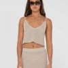 Online Ophelia Relaxed Knit Cropped Cami Womens Fashion Tops