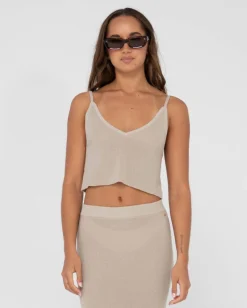 Online Ophelia Relaxed Knit Cropped Cami Womens Fashion Tops