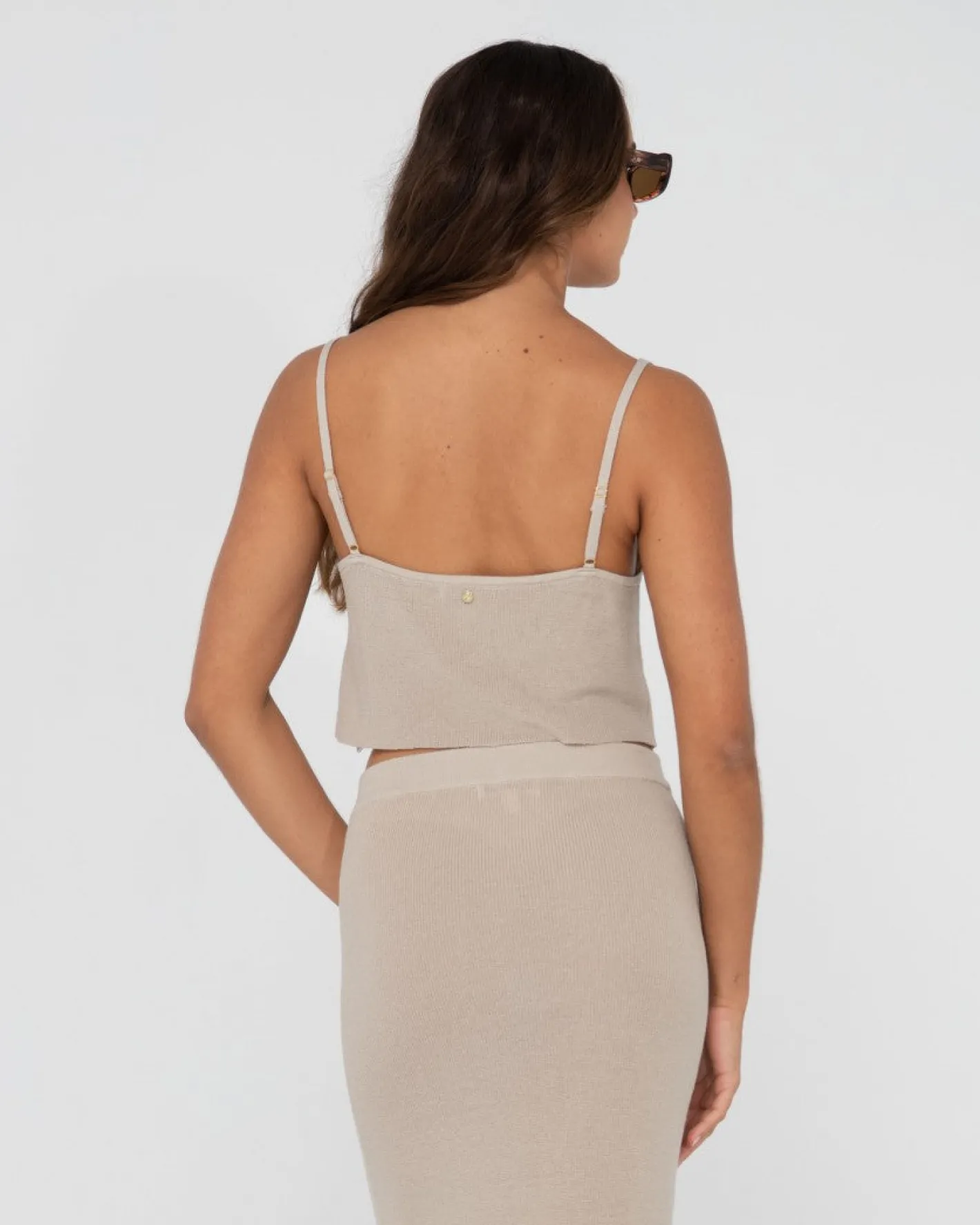 Online Ophelia Relaxed Knit Cropped Cami Womens Fashion Tops