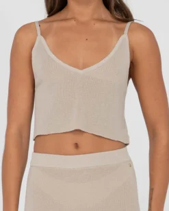 Store Ophelia Relaxed Knit Cropped Cami Womens Overswim