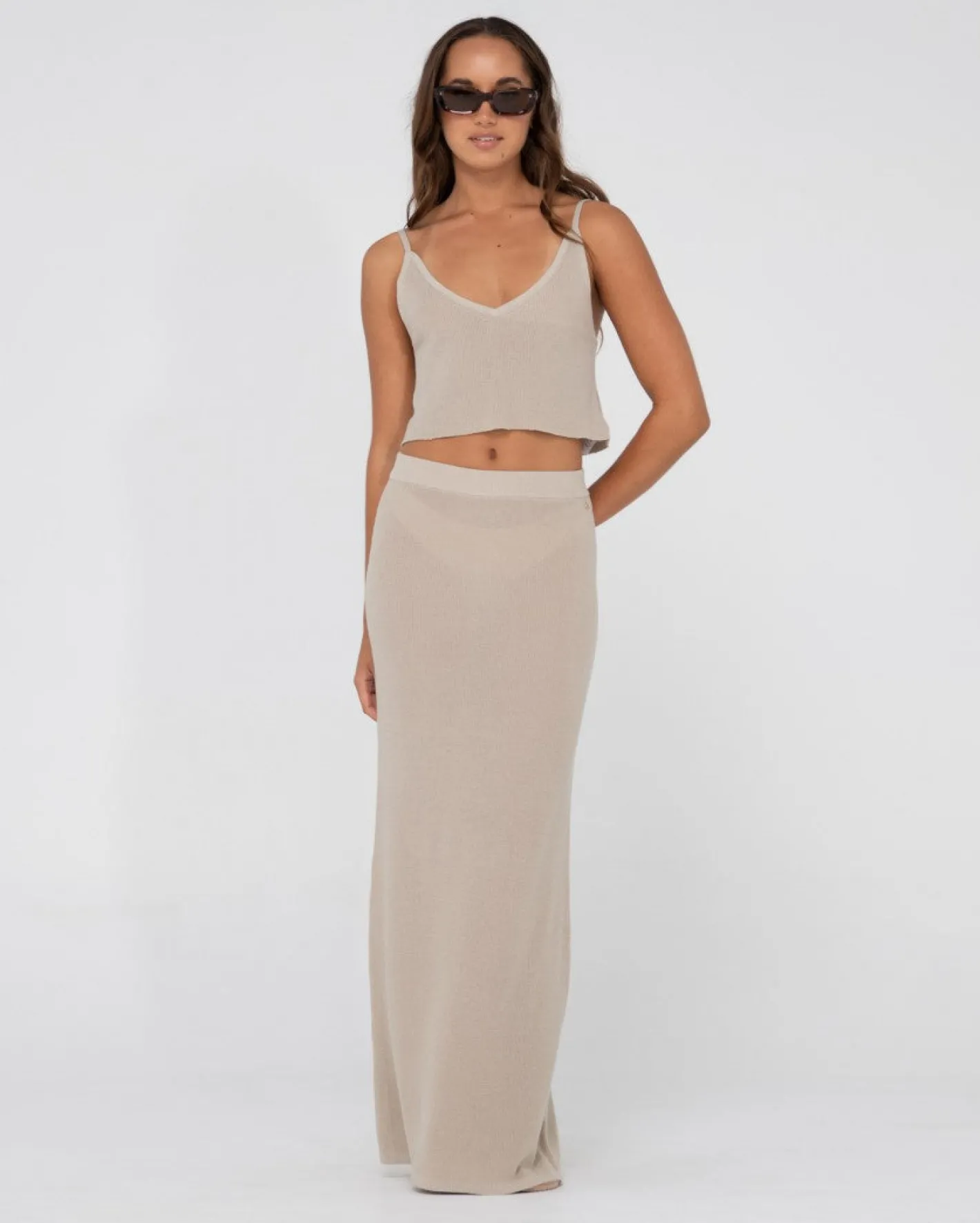 Store Ophelia Relaxed Knit Cropped Cami Womens Overswim