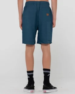 Online Overtone Linen Elastic Short Boys Kids Bottoms