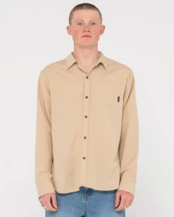 Cheap Overtone Long Sleeve Linen Shirt Mens Shirts