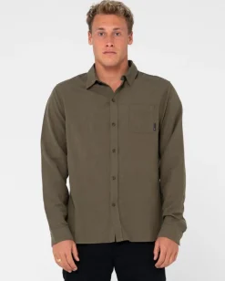 Fashion Overtone Long Sleeve Linen Shirt Mens Shirts
