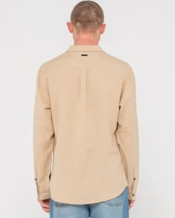 Cheap Overtone Long Sleeve Linen Shirt Mens Shirts