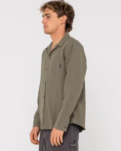 Sale Overtone Long Sleeve Linen Shirt Mens Shirts
