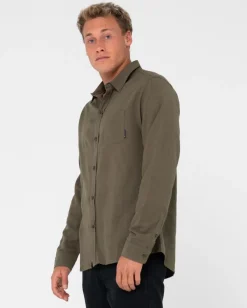 Fashion Overtone Long Sleeve Linen Shirt Mens Shirts