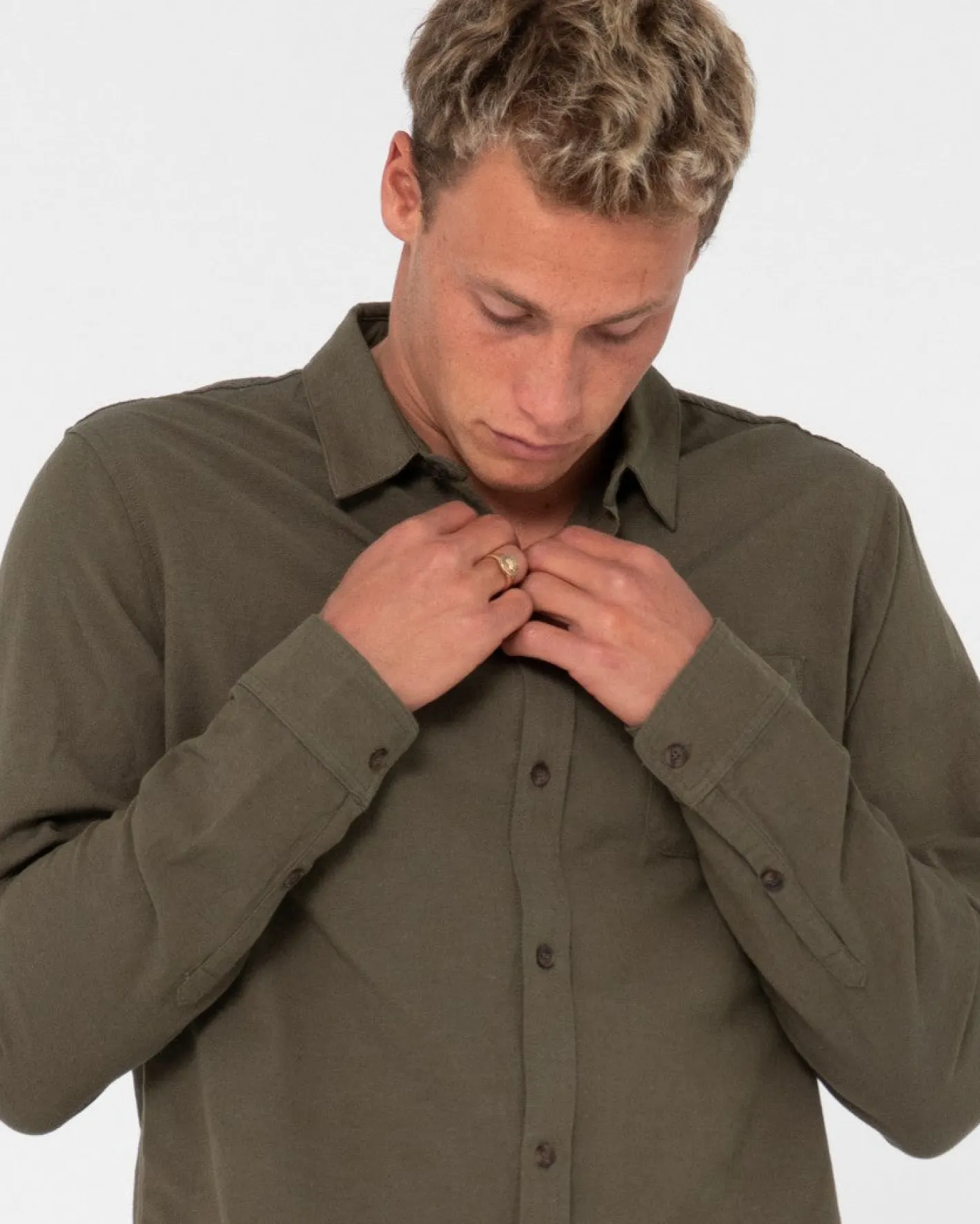 Fashion Overtone Long Sleeve Linen Shirt Mens Shirts