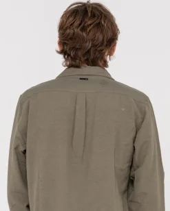 Sale Overtone Long Sleeve Linen Shirt Mens Shirts