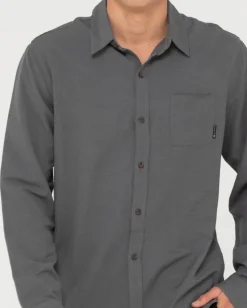 Cheap Overtone Long Sleeve Linen Shirt Mens Shirts