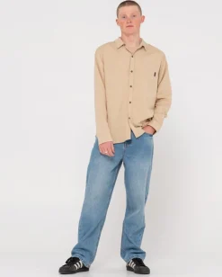 Cheap Overtone Long Sleeve Linen Shirt Mens Shirts