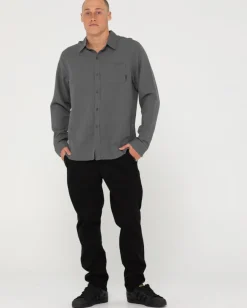 Cheap Overtone Long Sleeve Linen Shirt Mens Shirts