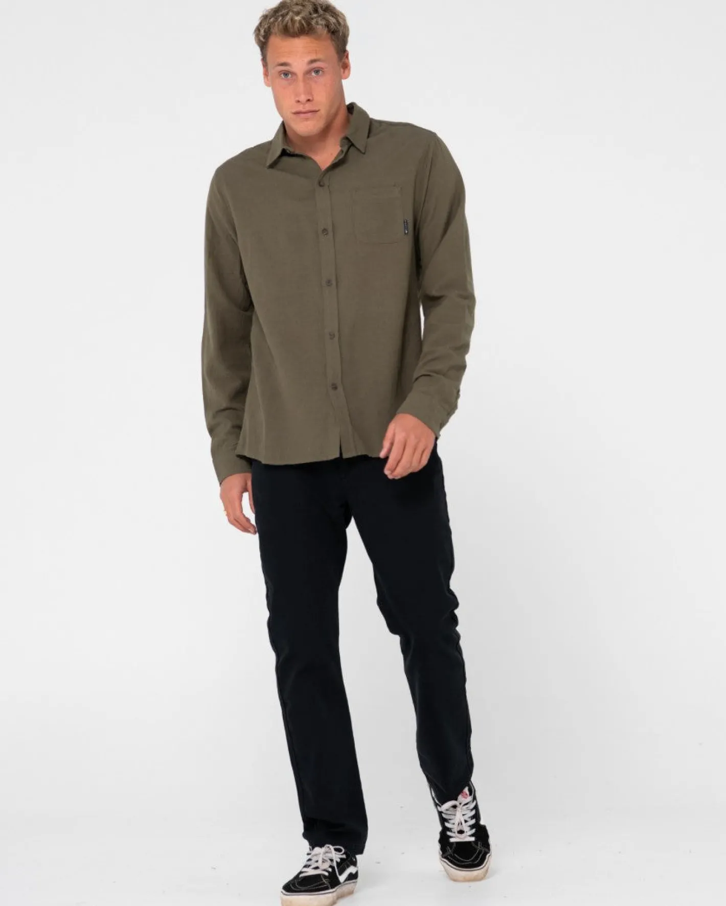Fashion Overtone Long Sleeve Linen Shirt Mens Shirts