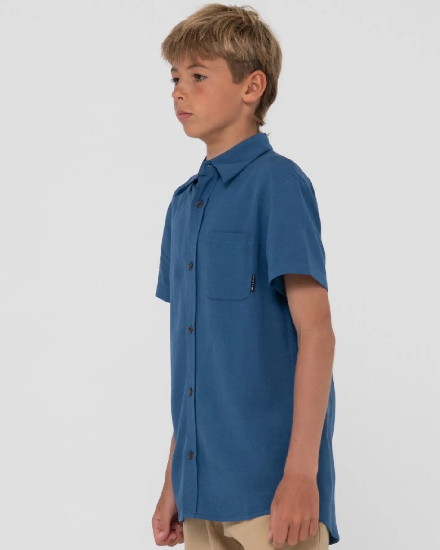 Online Overtone Short Sleeve Linen Shirt Boys Kids Tops
