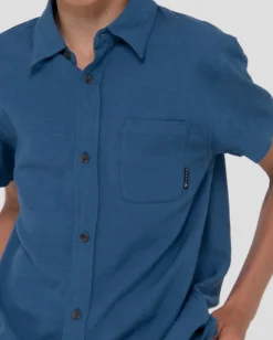 Online Overtone Short Sleeve Linen Shirt Boys Kids Tops