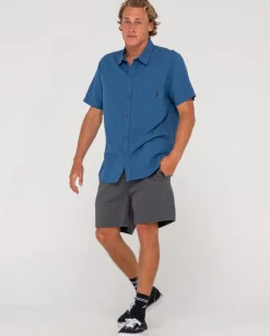 Hot Overtone Short Sleeve Linen Shirt Mens Shirts