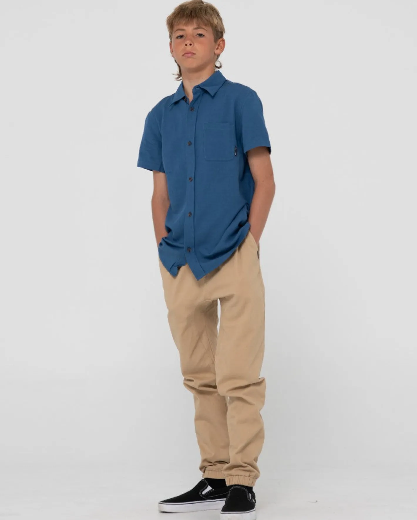 Online Overtone Short Sleeve Linen Shirt Boys Kids Tops