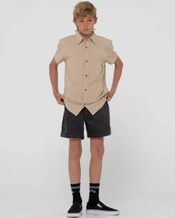 Store Overtone Short Sleeve Linen Shirt Boys Kids Tops