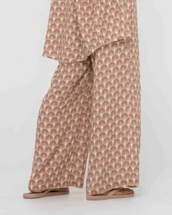 Sale Panama Printed High Waisted Pants Womens Pants