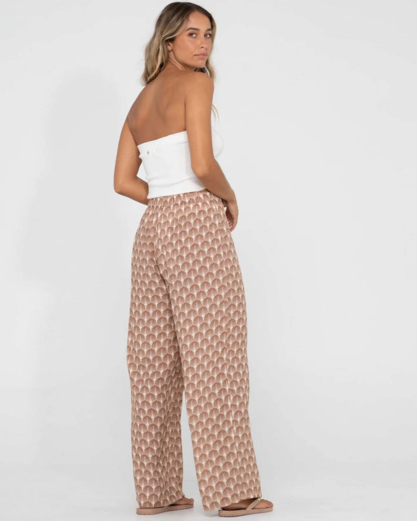 Sale Panama Printed High Waisted Pants Womens Pants