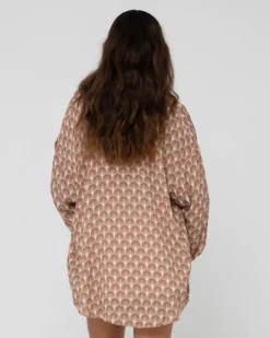 Discount Panama Printed Oversized Long Sleeve Shirt Womens Shirts