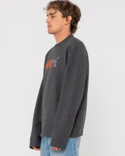 Store Party Of One Embroidered Rib Crew Mens Hoodies & Fleece