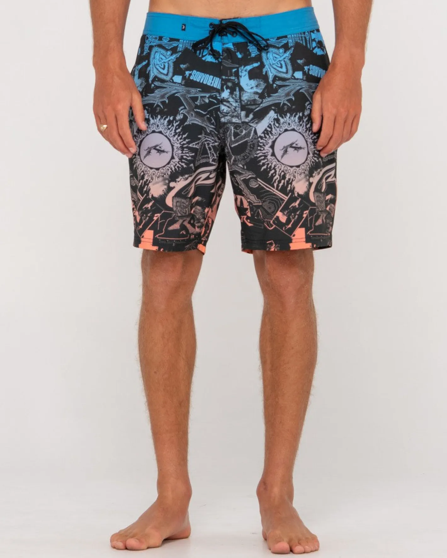 Sale Paste Up Printed 20\\ Mens Fixed Waist