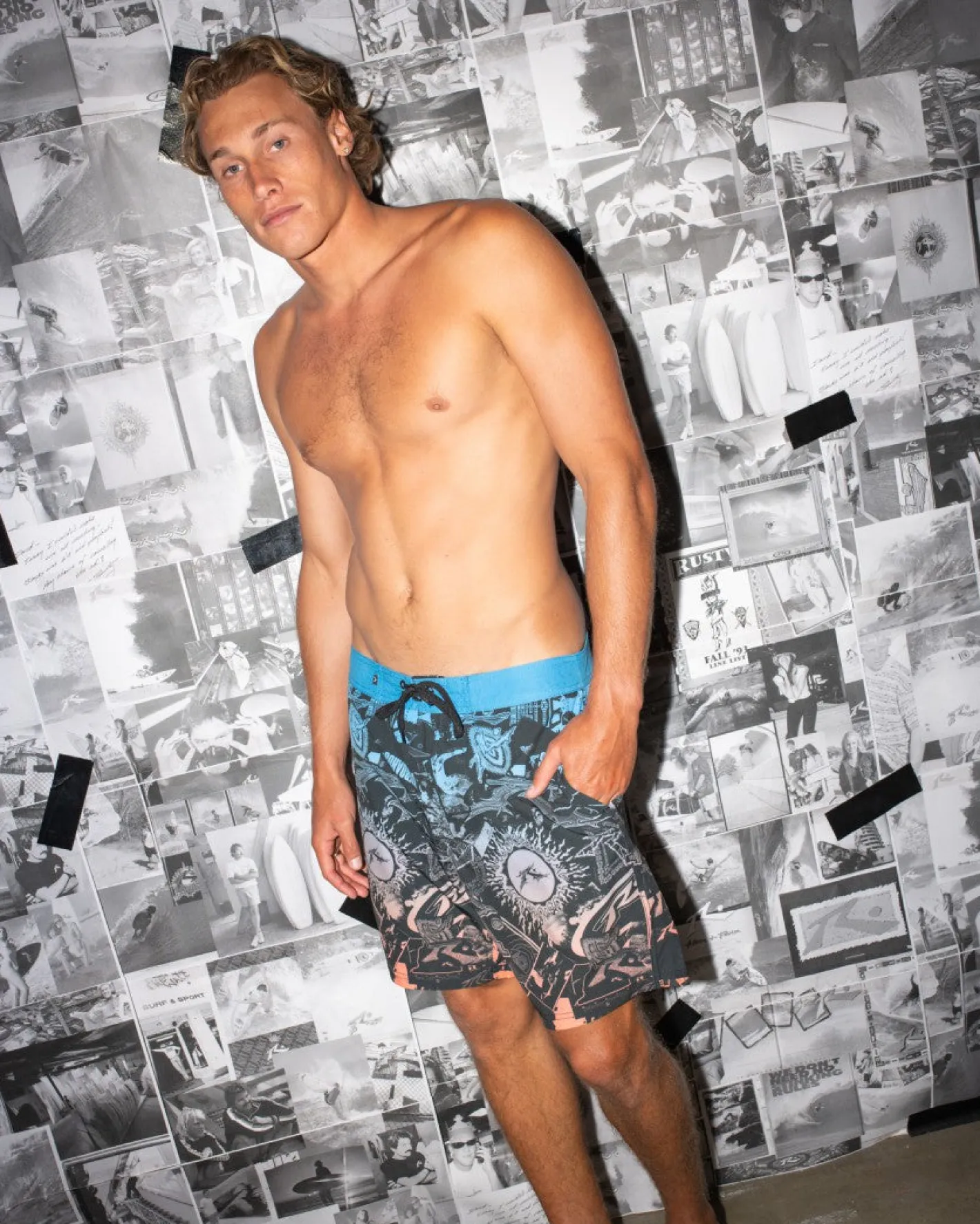 Sale Paste Up Printed 20\\ Mens Fixed Waist