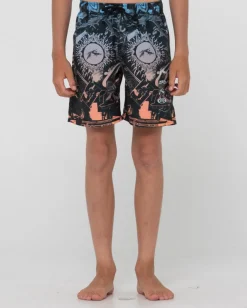 Best Sale Paste Up Printed Elastic Boardshort Boys Kids Bottoms