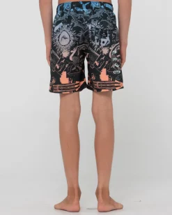 Discount Paste Up Printed Elastic Boardshort Boys Kids Boardshorts