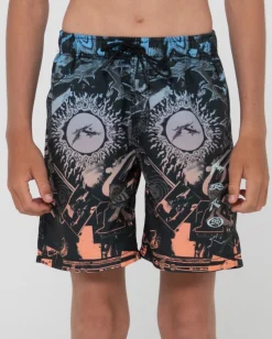 Best Sale Paste Up Printed Elastic Boardshort Boys Kids Bottoms