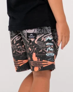 Best Paste Up Printed Elastic Boardshort Runts Kids Boardshorts