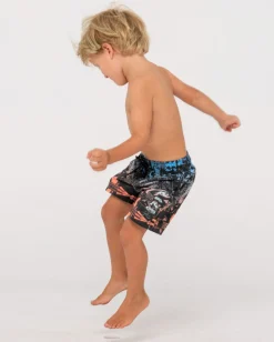 Best Paste Up Printed Elastic Boardshort Runts Kids Boardshorts
