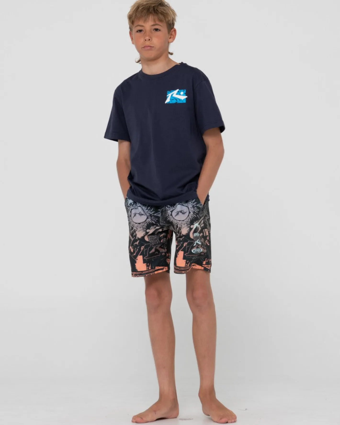 Best Sale Paste Up Printed Elastic Boardshort Boys Kids Bottoms