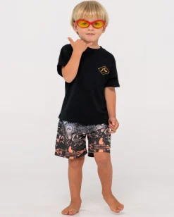 Best Paste Up Printed Elastic Boardshort Runts Kids Boardshorts