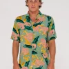 Fashion Pastel Paradise Relaxed Fit Short Sleeve Shirt Mens Shirts