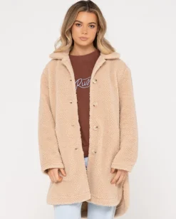 Flash Sale Penelope Long Relaxed Fit Sherpa Coat Womens Jackets