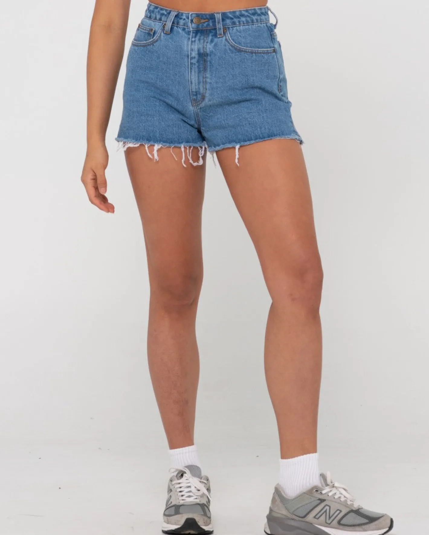 Cheap Penny Kick Flare High Waisted Denim Short Womens Shorts