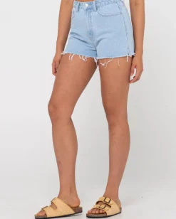 Online Penny Kick Flare High Waisted Denim Short Womens Shorts