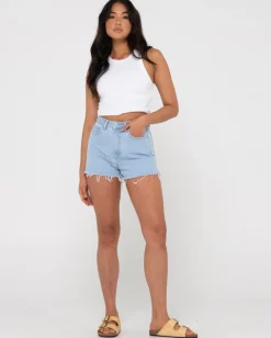 Online Penny Kick Flare High Waisted Denim Short Womens Shorts