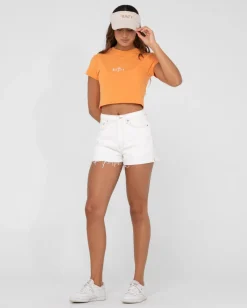 Outlet Penny Kick Flare High Waisted Denim Short Womens Shorts
