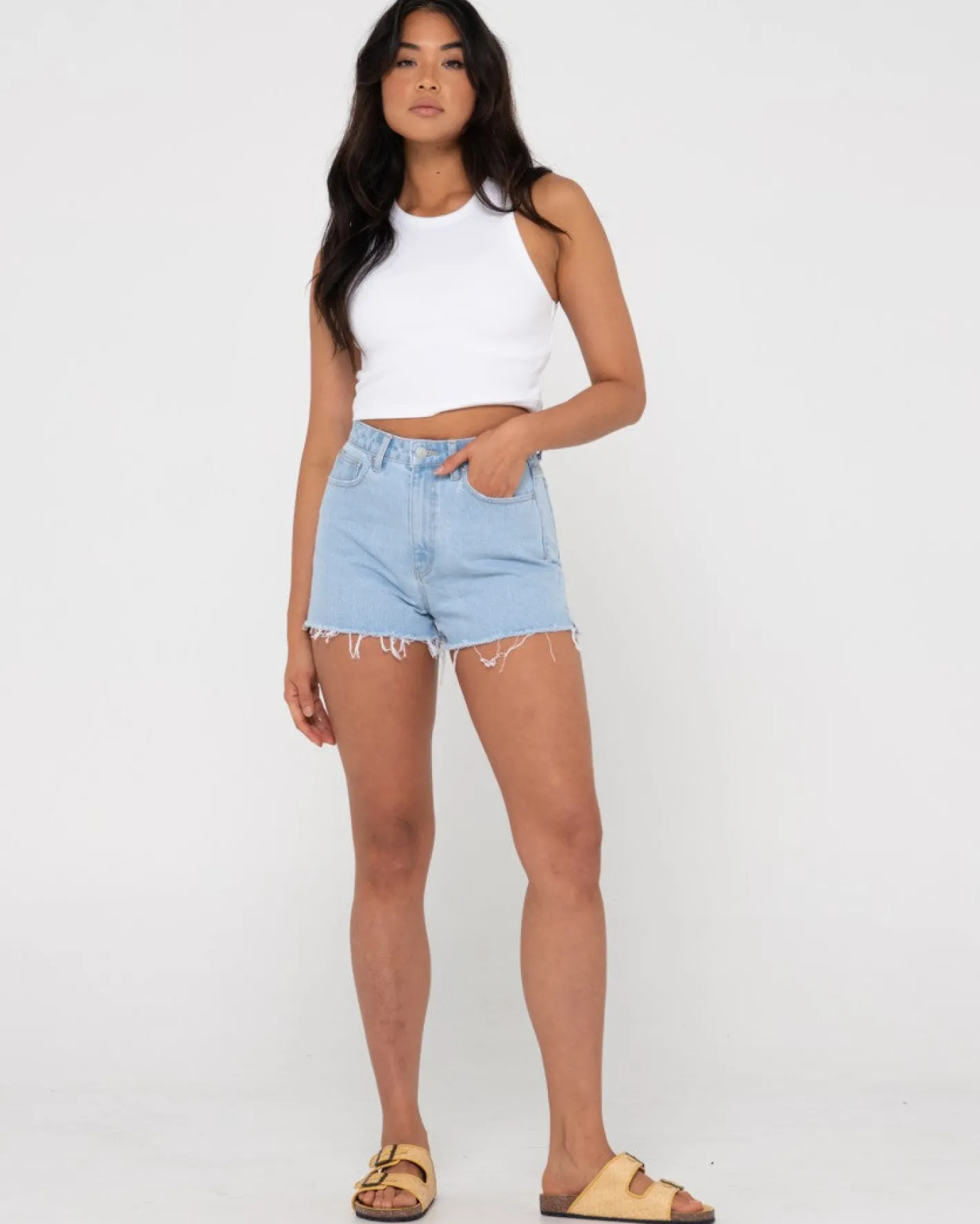 Flash Sale Penny Kick Flare High Waisted Denim Short Womens Denim