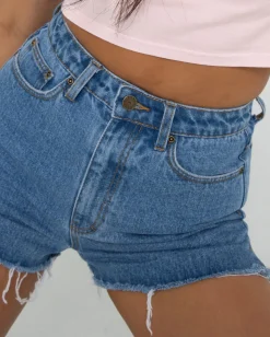 Cheap Penny Kick Flare High Waisted Denim Short Womens Denim