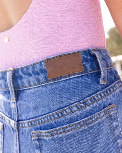 Cheap Penny Kick Flare High Waisted Denim Short Womens Denim