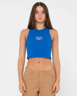 Discount Pit Stop Ribbed Racer Tank Womens Tees & Tanks
