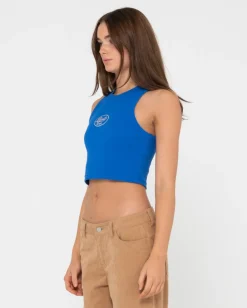Discount Pit Stop Ribbed Racer Tank Womens Tees & Tanks