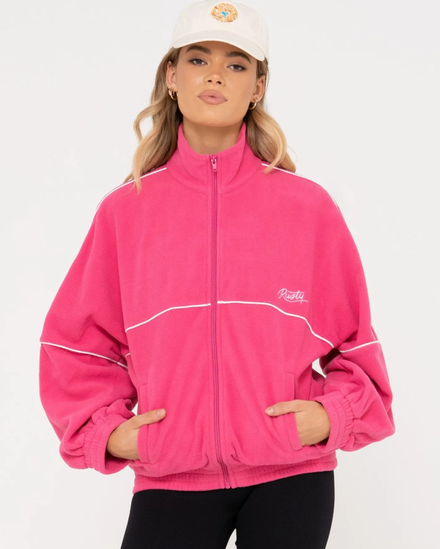 New Polar Oversize Zip Up Fleece Jacket Womens Hoodies & Fleece