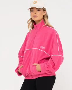 New Polar Oversize Zip Up Fleece Jacket Womens Hoodies & Fleece